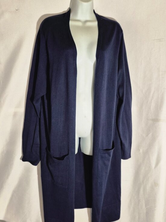 AMAZON ESSENTIALS Long open-front Cardigan sweater, Dark Blue in size XXL NWT - Picture 8 of 16